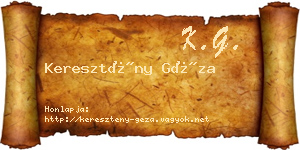 Keresztény Géza névjegykártya